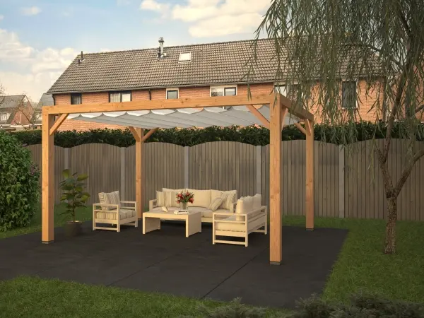 Pergola met harmonicadoek 324x324