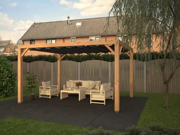Pergola met harmonicadoek 324x324 - Afbeelding 2