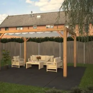 Pergola met harmonicadoek 324x424