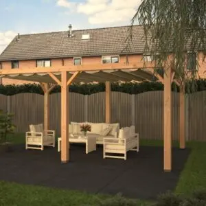 Pergola met harmonicadoek 404x524
